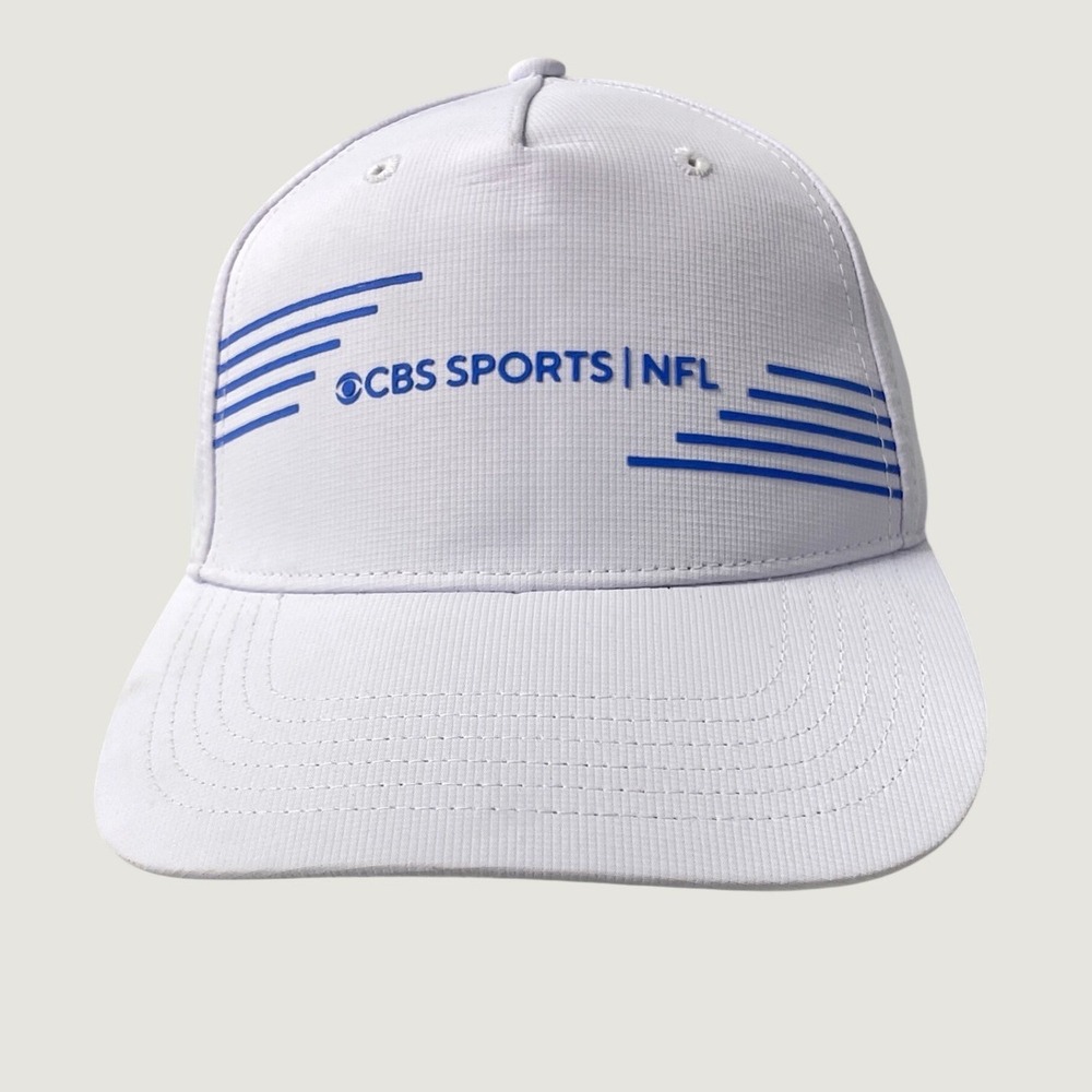 CBS Sports NFL White Performance Adjustable Hat Baseball Cap Blue Logo